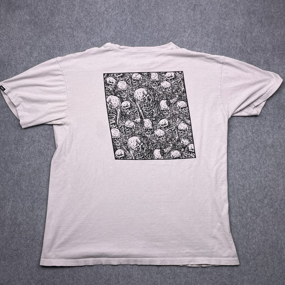 vans forgotten bones t-shirt mens large white cotton
